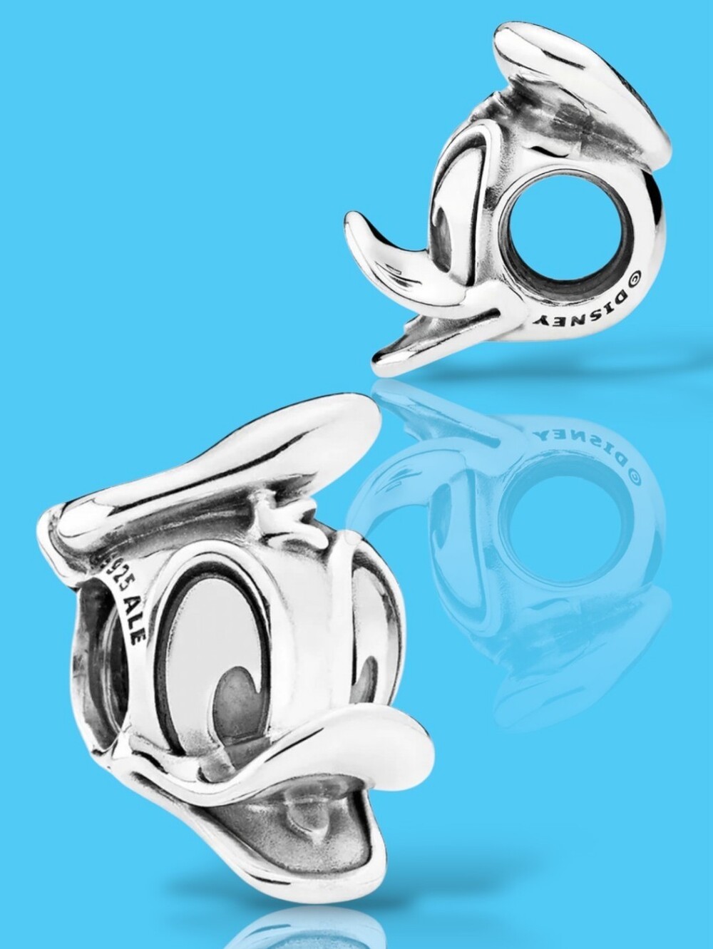 PANDORA Sterling Silver Disney Donald Duck Portrait Bead Charm Retired
